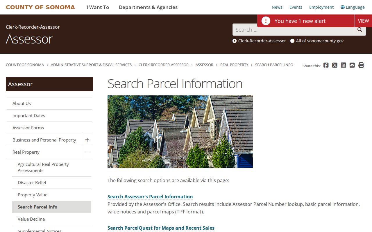 Petaluma records Sonoma County assessor parcel information